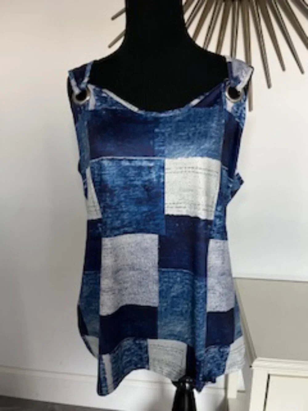 🧡3/15 Geometric Square Pattern Tops Bundle x 2 Women's XL